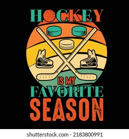 Hockey typography T-shirt design or Hockey sports player T-shirts or poster vector element