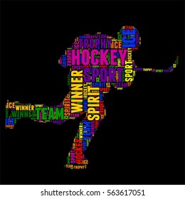 hockey Typography word cloud colorful Vector illustration