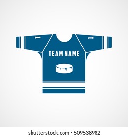 Hockey Uniform Blue Flat Icon On White Background