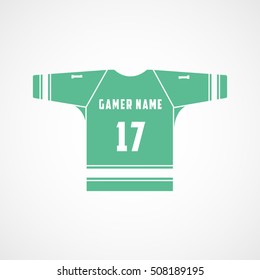Hockey Uniform Green Flat Icon On White Background