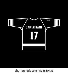 Hockey Uniform Line Icon On Black Background