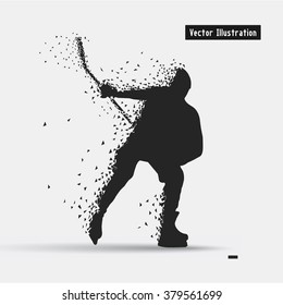 Hockey. Vector eps10 illusration. Particle divergent composition