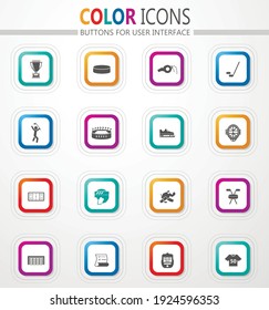 Hockey vector icons for user interface design