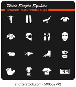 hockey vector icons for user interface design