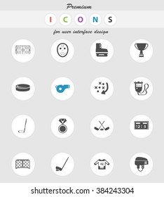 Hockey vector icons for web sites and user interface