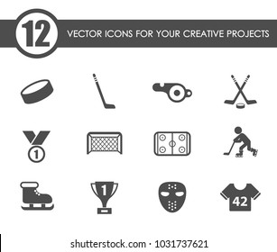 hockey vector icons for your creative ideas