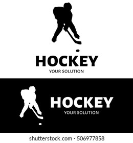 Hockey vector logo. A logo in the shape of a hockey player