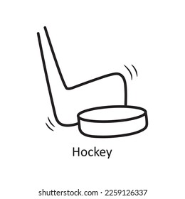 Hockey vector outline Icon Design illustration. Olympic Symbol on White background EPS 10 File