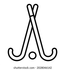 Hockey Vector Outline Icon Isolated On White Background

