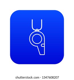 Hockey whistle icon blue vector isolated on white background