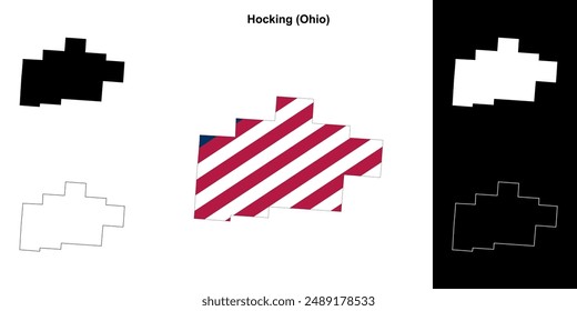 Hocking County (Ohio) outline map set