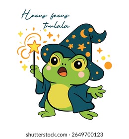 Hocus Focus Trullala green frog look like a witch tshirt and sticker design