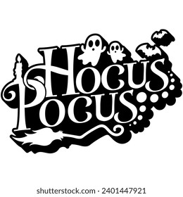 hocus pocus black vector graphic design and cut file