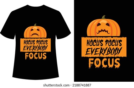 Hocus Pocus Everybody Focus vintage typography tshirt design, vector tshirt, print ready, halloween, spooky, horror