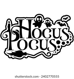 hocus pocus halloween black vector graphic design and cut file