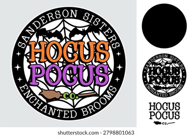 Hocus pocus, Halloween welcome Round sign Door Hanger laser cutting, Halloween decorations laser cut design
