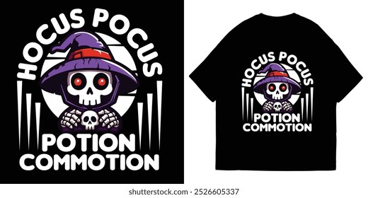 Hocus Pocus Potion Commotion Halloween T-Shirt Design And Illustration