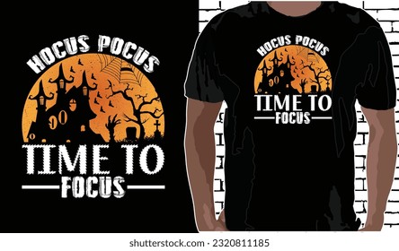 Hocus Pocus tiempo para enfocarse, Diseño de camisetas de Halloween, Citas sobre Halloween, Camisas de Halloween, Diseño de camisetas vintage de Halloween