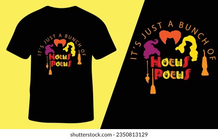 Hocus Pocus T-Shirt Design for Men and Women, Halloween T-Shirt Design,  Vector Illustration.