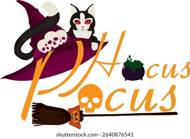 Hocus Pocus Witch Halloween Font Vector