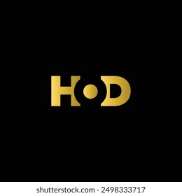 HOD creative vector modern letter flat monogram negative space logo design with White background