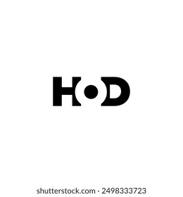 HOD creative vector modern letter flat monogram negative space logo design with White background