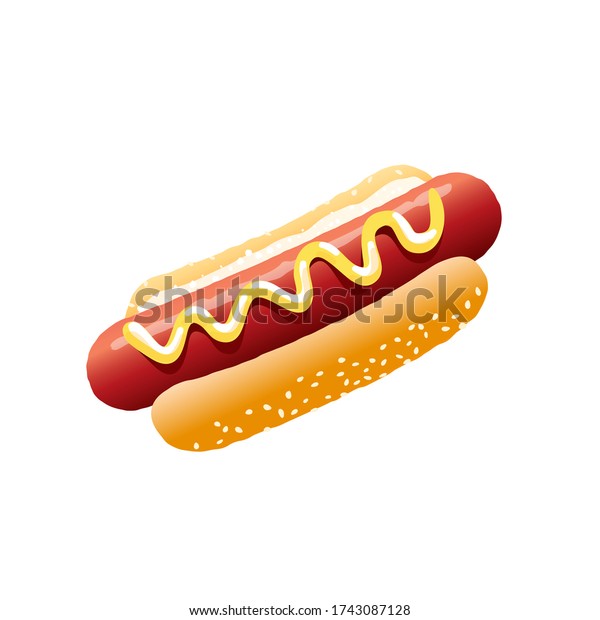 Hod dog.\
Sausage. Street fast food. Vector\
object.