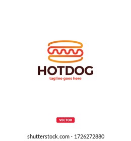 Hod Dog Vector Logotype. Hamburger Logo Design