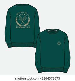 hoddie template, sweater whit tennis logo