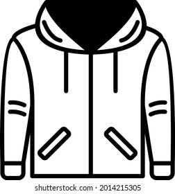 Hoddie Vector Line Icon Design
