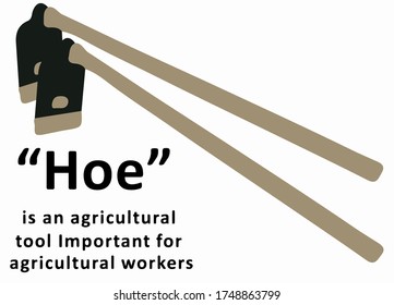 Hoe is an agricultural tool Important for agricultural.vector photo