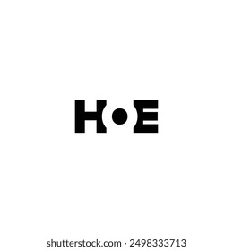 HOE creative vector modern letter flat monogram negative space logo design with White background