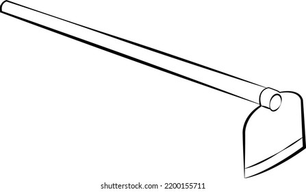 Skizze im Handumdrehen einzeln auf weißem Hintergrund, Agrarwerkzeug