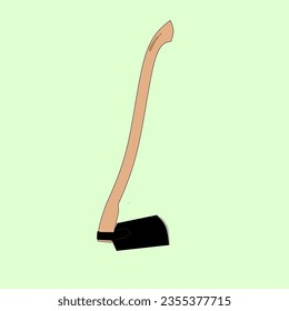 Hoe Equipment Vector Illustration. A hoe is a tool for farming or gardening