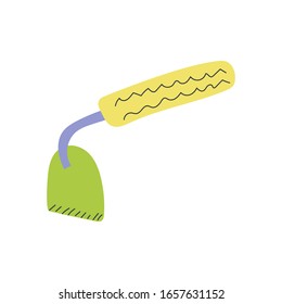 Hoe, Gartenelement. Flade handgezeichnete Vektorillustration-Illustration für Frühjahrsgartendesign.