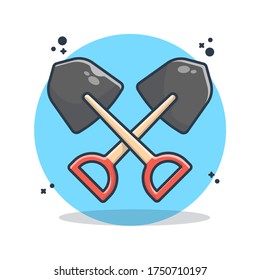 Hoe Garderning Vector Illustration. Garden Tool. Flat Cartoon Style Suitable for Sticker, Wallpaper, Icon, etc.