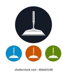 Hoe Icon, Four Types of Colorful Round Icons Draw Hoe , Agricultural Tool ,  Garden Equipment, Vector Illustration