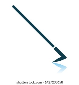 Hoe Icon. Shadow Reflection Design. Vector Illustration.