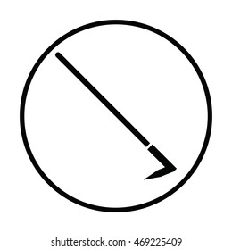 Hoe icon. Thin circle design. Vector illustration.