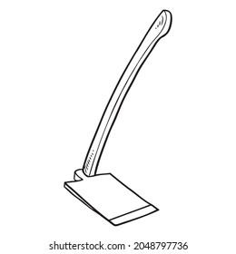 hoe line vector illustration,isolated on white background,top view