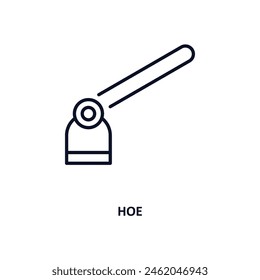 hoe outline icon. Thin line icon from agriculture farming and gardening collection. Editable vector isolated on white background