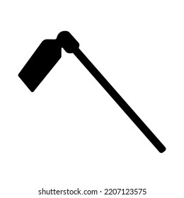 Hoe Silhouette, Grub Hoe Manual Garden Cultivator Tool Vector Illustration