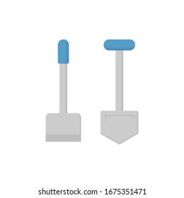 Diseño de iconos vectoriales de equipos de excavación de hogares o suelos.