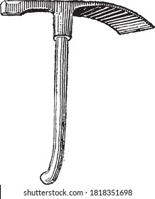 Hoe (tool), From the Dictionary of Word and Things, 1888.