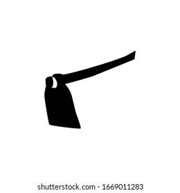 Vector de Hoe. Equipo de construcción . Silueta