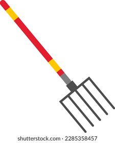 Hoe vector illustration. Agricultural instruments. Farmer's rake.