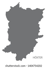 Hoexter grey county map of North Rhine-Westphalia DE