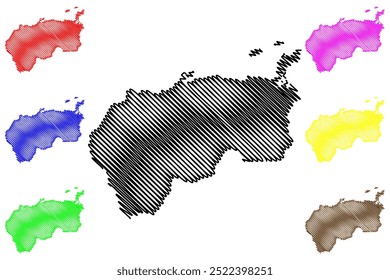 Hofe District (Switzerland, Swiss Confederation, Canton of Schwyz) map vector illustration, scribble sketch Bezirk Höfe map