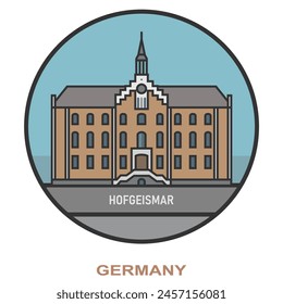 Hofgeismar. Cities and towns in Germany. Flat landmark