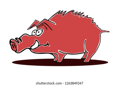 Hog character. Isolated color illustration